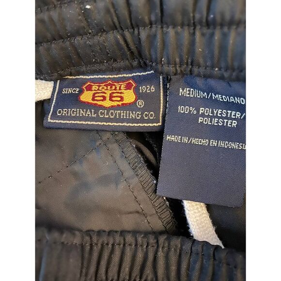 Y2K ROUTE 66 Black Track Jogging Pants Zipper Legs Women's Size Medium - Picture 5 of 7